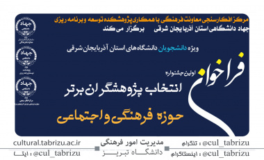 جشنواره انتخاب پژوهشگران برتر حوزه فرهنگی و اجتماعی ویژه دانشجویان دانشگاههای استان
